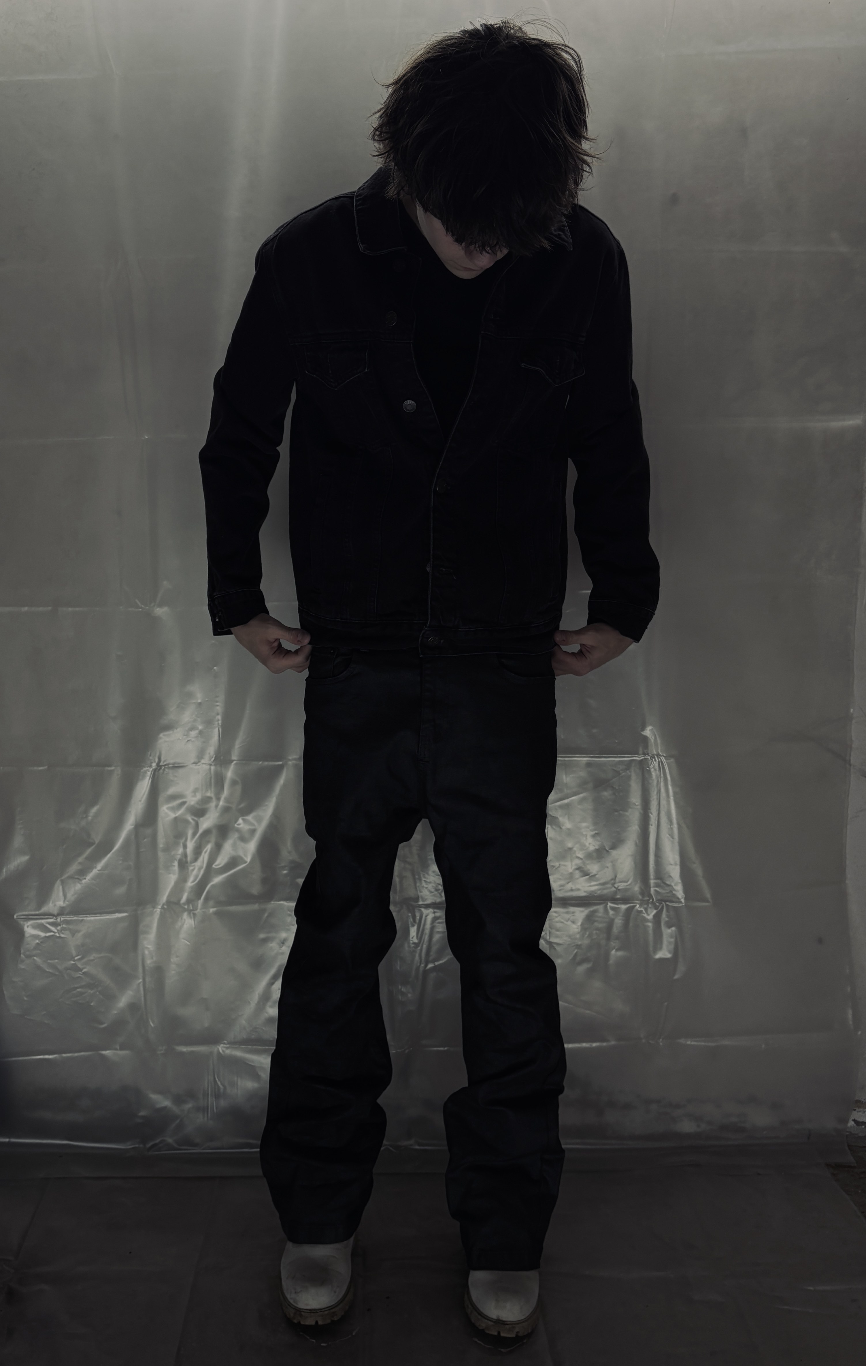 Full Black Waxed Jeans