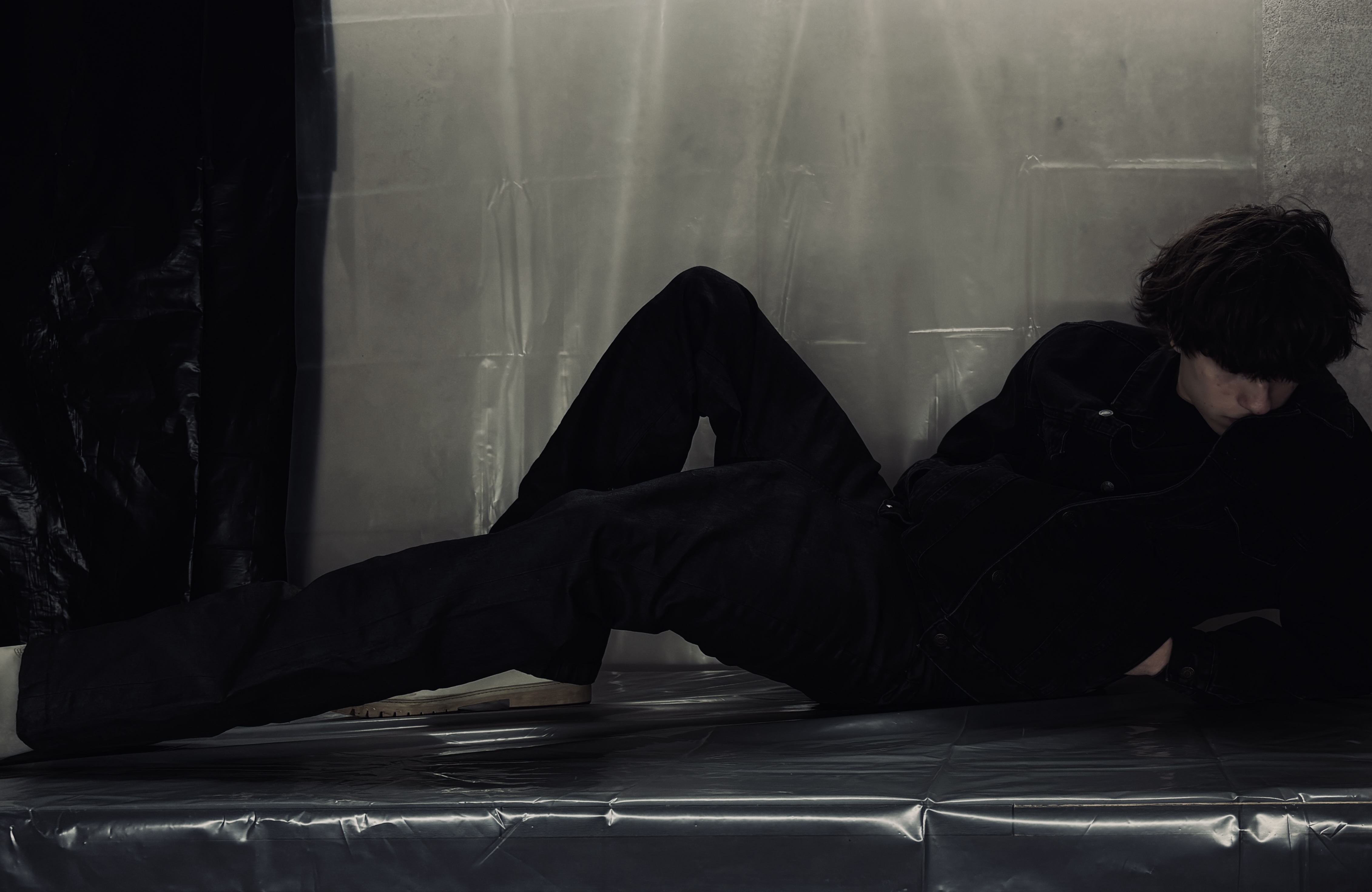 Full Black Waxed Jeans